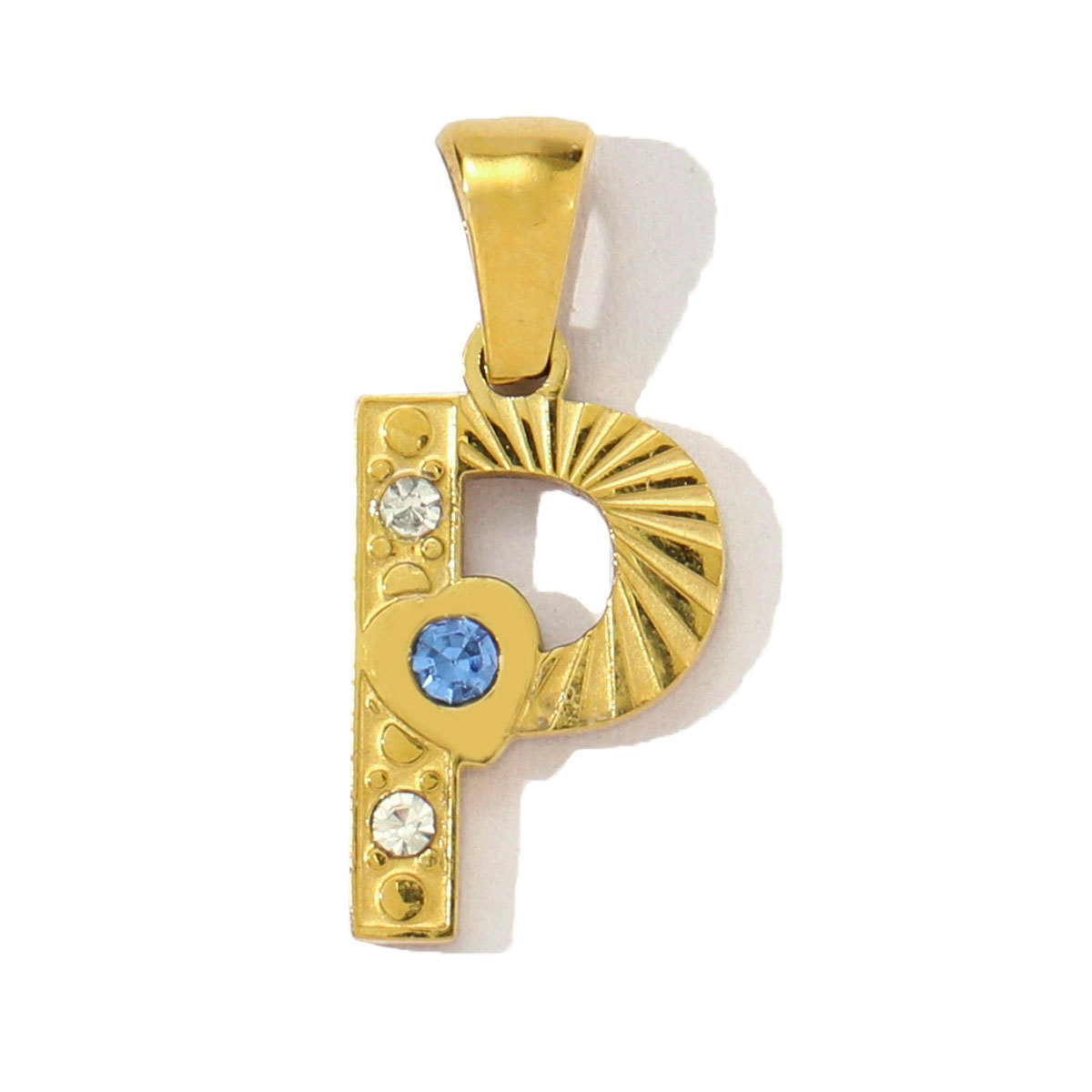 Stainless Steel Rhinestone Initial A-Z English Letter Diy Charm Women Capital Name Necklace Pendant Alphabet Jewelry