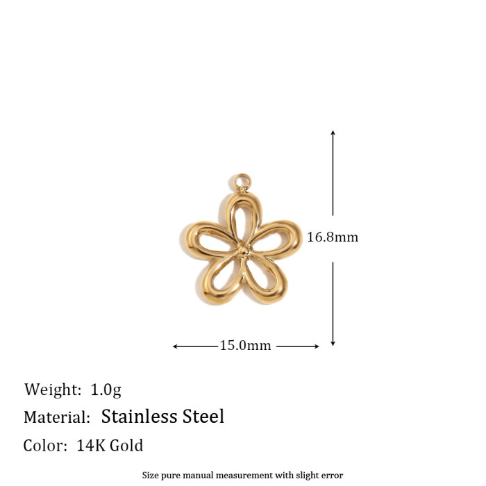 Lovely Scallop Dolphin Sparkling Coconut Tree Heart Bow Flower Charms for Jewelry Making Stainless Steel Charm