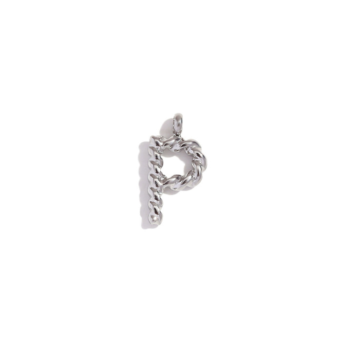 DIY Classic Mini Twist Initial Letters Stainless Steel Charms for Jewelry Gold Plated Waterproof Decoden Charms