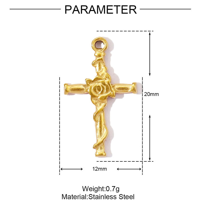 Religious Cross Stainless Steel DIY Earrings Charms Hands Heart Necklace Pendants Women's Sun Moon Jewelry Wholesale