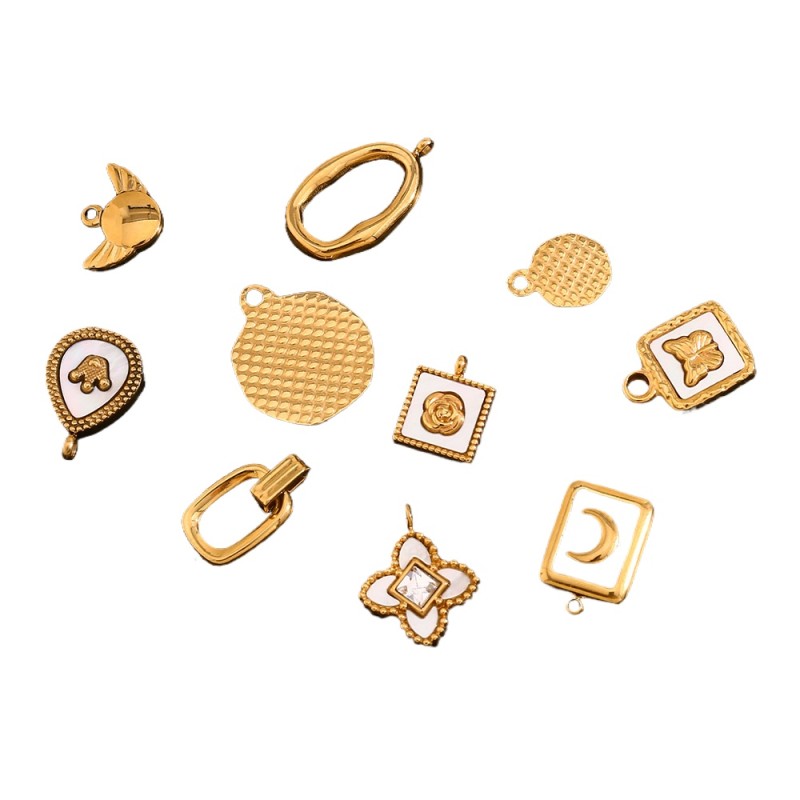 Cubic Zircon Love Heart Flower Crown DIY Charms Women Enamel Envelope Mushroom Pendants Butterfly Jewelry