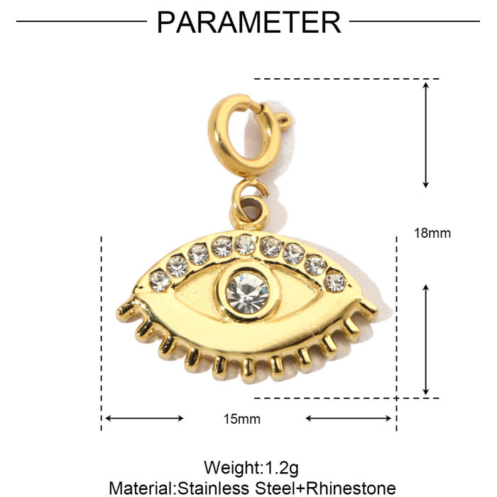 Evil Eye Star Stone Stainless Steel Diy Clip on Charms Women Shell Heart Flower Bracelet Necklace Lobster Pendant