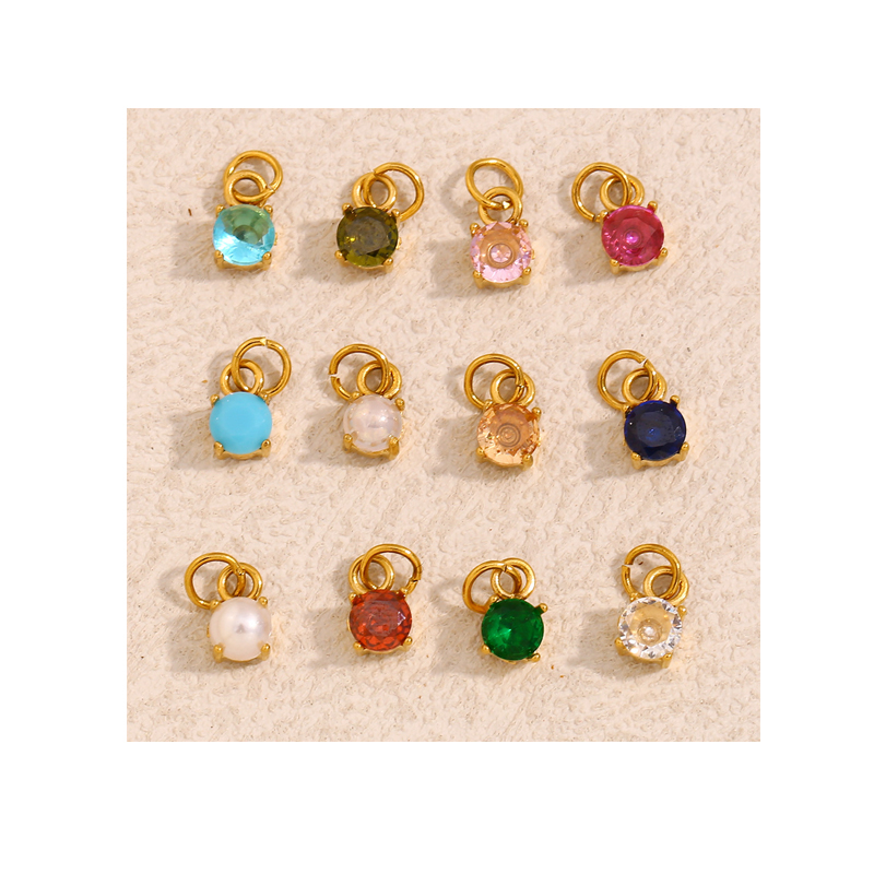 Classic Style Mini Cute Square Gemstone Pendant for Women Men DIY Handmade Necklace Earrings Jewelry Accessories