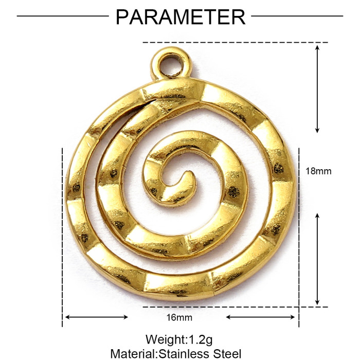 Stainless Steel Spiral Geometric DIY Charms Heart Waterdrop Necklace Pendants Women's Fashion Flower Jewelry Wholesale