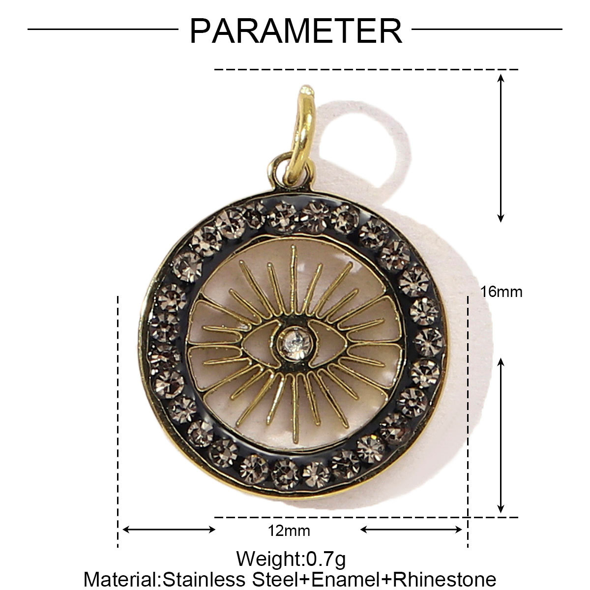 French Natural Stone Flower Stainless Steel Necklace Pendant Women Crystal Evil Eye Clover DIY Charms Rose Jewelry