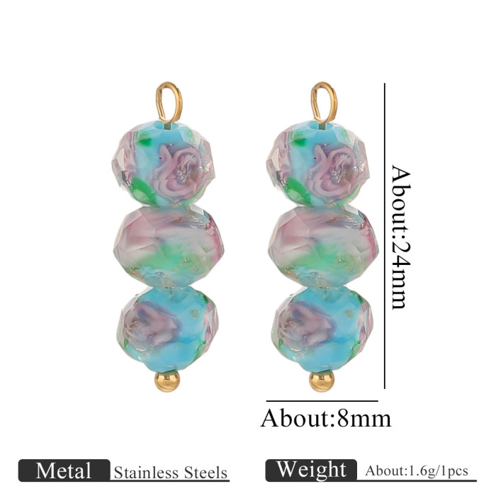 Colorful Irregular Natural Stone Smooth Pendant Gold Plated Crystal Charm Pendant for DIY Necklace Jewelry