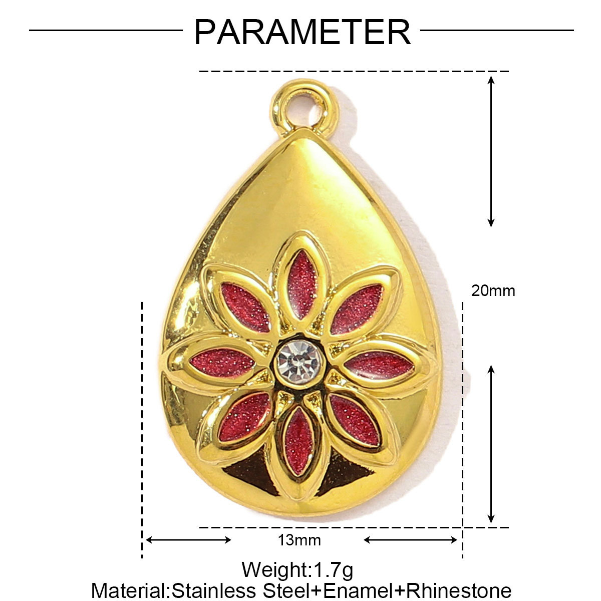 Enamel Tulip Rose Flower Stainless Steel Diy Charms Women Butterfly Daisy Necklace Pendant Cherry Strawberry Jewelry