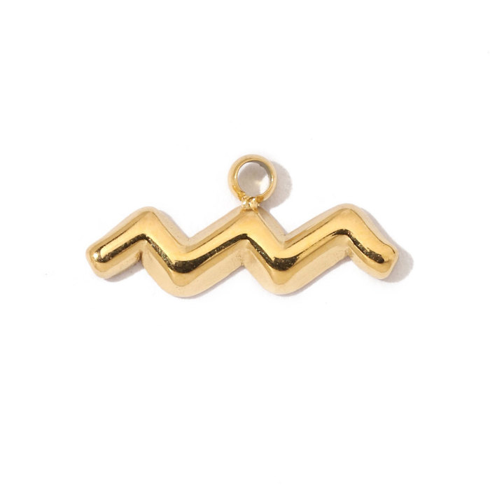 French Style 316l Stainless Steel Gold Color Zodiac Charms Star Signs Necklace DIY Small Pendant