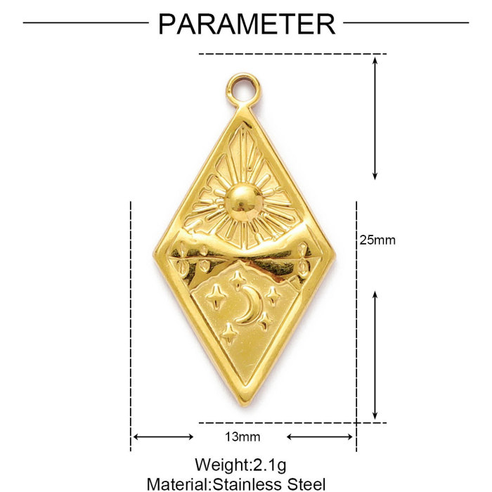 Life Tree Cross Stainless Steel DIY Charms Crescent Moon Sun Necklace Pendants Women's Fashion Jewelry Wholesale