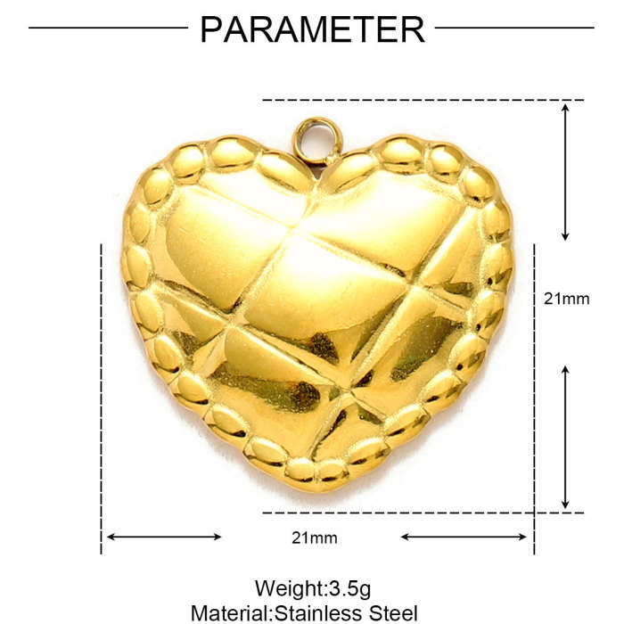 Stainless Steel Irregular Heart DIY Earring Charms Flower Wing Necklace Pendants Women's Love Jewelry Wholesale