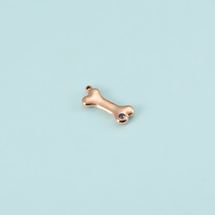 Stainless Steel Cute Crystal Bone Birthstone Birthday Stone Charms for DIY Bracelets Necklace