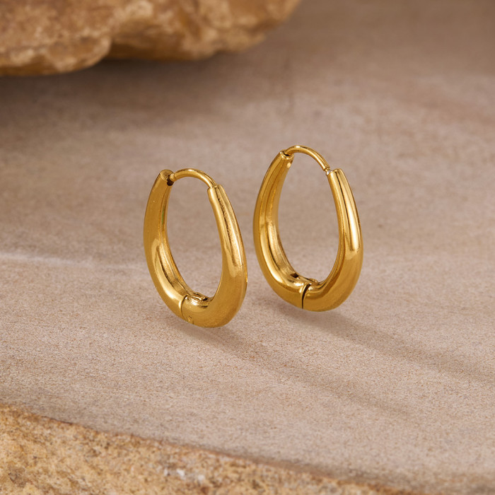 Fashion Chunky Hoop Earrings for Women Smooth Metal Girls Round Circle Statement Earring