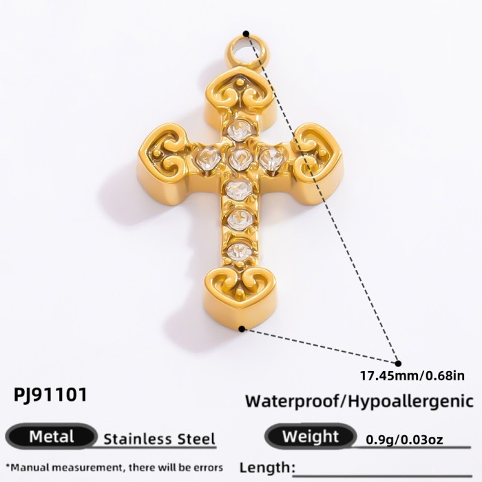 Jewelry Wholesale Waterproof Fashion Geometric Vintage Ice Cream Airplane Cross Coin Stainless Steel Pendant for Wome...