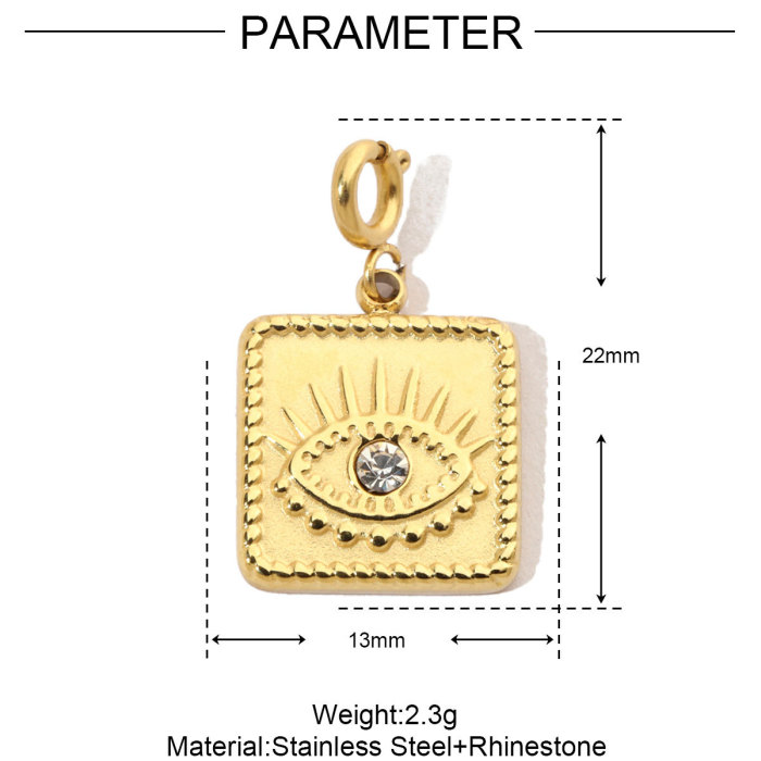 Evil Eye Star Stone Stainless Steel Diy Clip on Charms Women Shell Heart Flower Bracelet Necklace Lobster Pendant