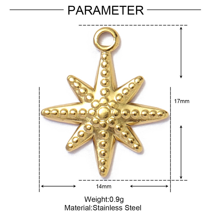 Fashion Stainless Steel Star Sun Moon Cross Charms Angel Wing Necklace DIY Small Pendant Wholesale