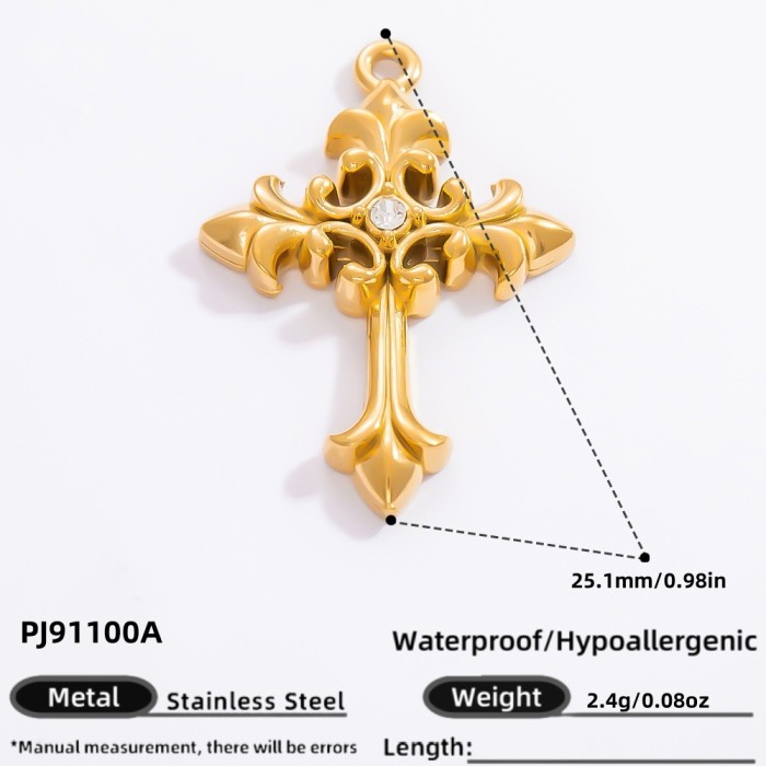 Jewelry Wholesale Waterproof Fashion Geometric Vintage Ice Cream Airplane Cross Coin Stainless Steel Pendant for Wome...