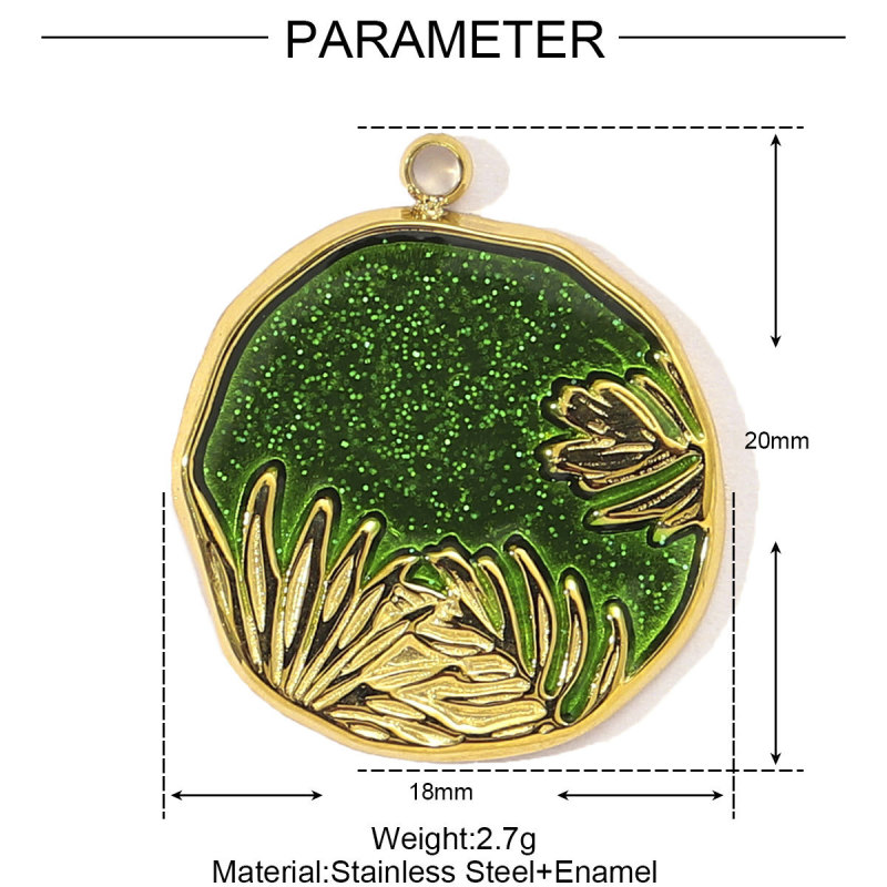 Stainless Steel Colorfull Candy Chili Necklace Pendant Women Enamel Heart Leaf Lemon Diy Bracelet Charms Love Jewelry