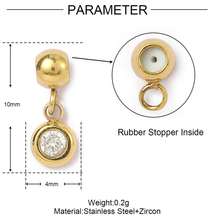Sun Natural Stone Stainless Steel Diy Clip on Charms Star Flower Women Bracelet Necklace Pendant
