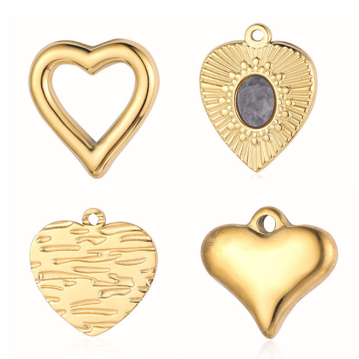 Hollow Heart Mirror Polished 316 Stainless Steel DIY Charm Key Infinite Love Jewelry Necklace Pendant