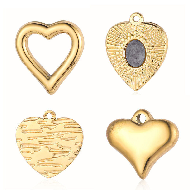 Hollow Heart Mirror Polished 316 Stainless Steel DIY Charm Key Infinite Love Jewelry Necklace Pendant