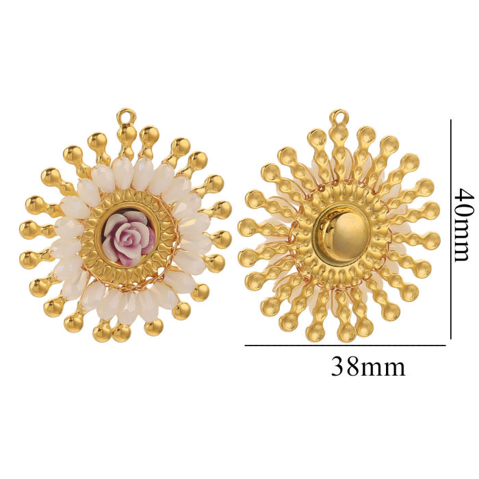 Stainless Steel Flower Charms Fashion Retro Waterproof DIY Necklaces Bracelet Earrings Jewelry Making Accessories Who...