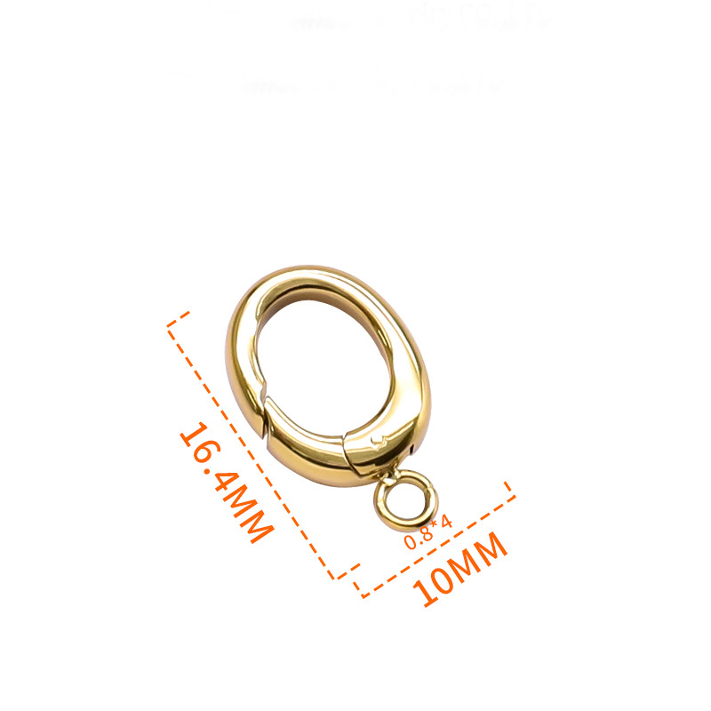 Oval Ring Spring Clasps with Hooks Keychain Bag Clips Connector for DIY Key Chain Jewelry Making Accessories