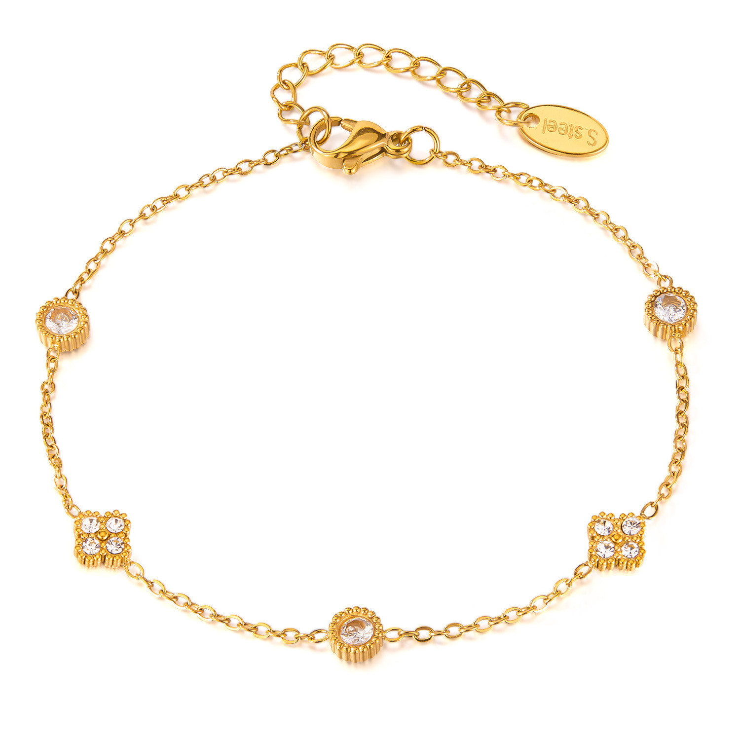 INS Korean New Titanium Steel Bracelet for Women Fashion Personality Temperament Versatile Stainless Steel Zircon