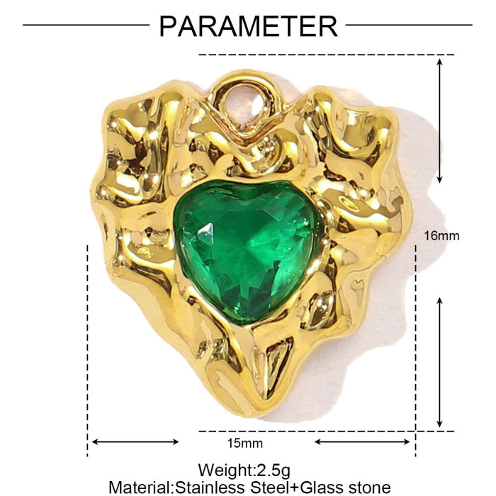 Stainless Steel Glass Stone Charm Cross Butterfly Heart Pendants For DIY Jewelry Making Necklace Earring Wholesale