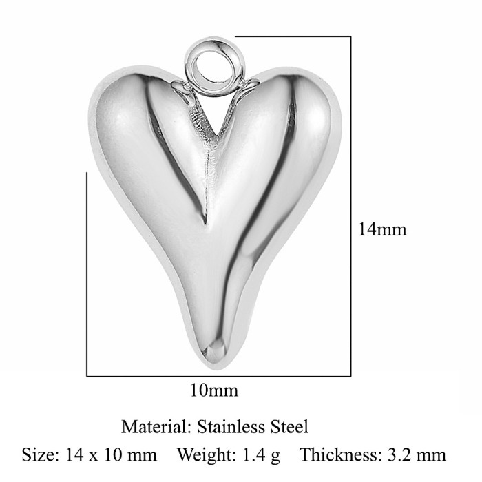 Hollow Heart Mirror Polished 316 Stainless Steel DIY Charm Key Infinite Love Jewelry Necklace Pendant