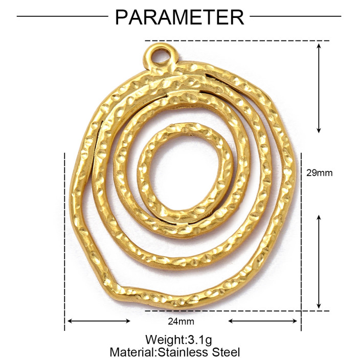 Stainless Steel Spiral Geometric DIY Charms Heart Waterdrop Necklace Pendants Women's Fashion Flower Jewelry Wholesale