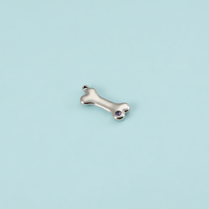Stainless Steel Cute Crystal Bone Birthstone Birthday Stone Charms for DIY Bracelets Necklace