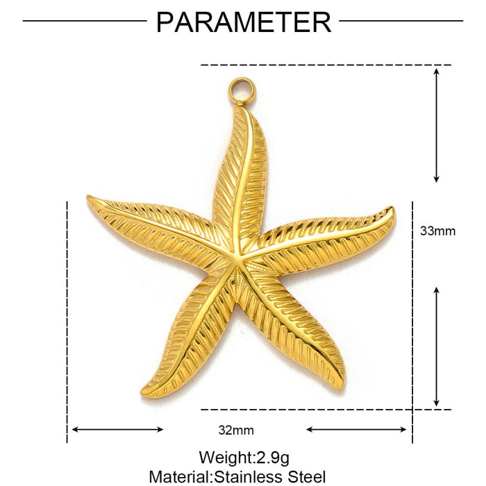 Stainless Steel Turtle Charms Starfish Shell Pendants for DIY Making Bracelet Necklace Jewelry Accessory Wholesale