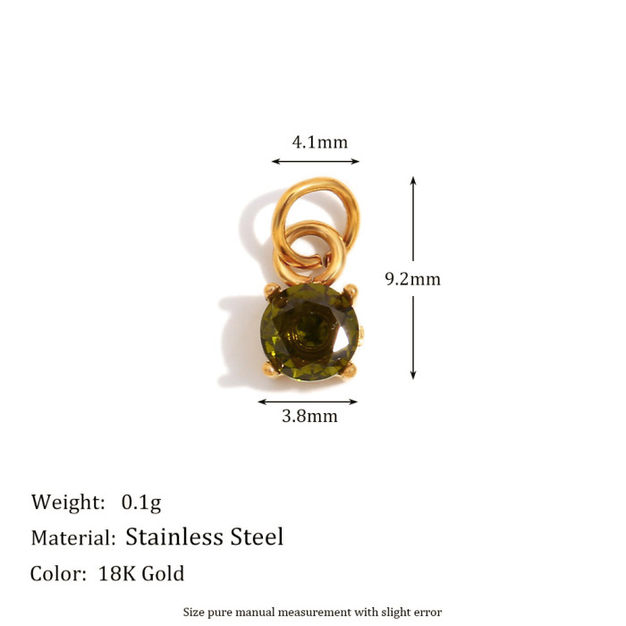 Classic Style Mini Cute Square Gemstone Pendant for Women Men DIY Handmade Necklace Earrings Jewelry Accessories