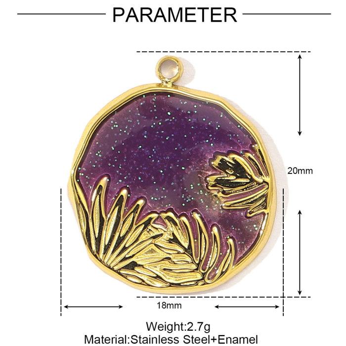 Stainless Steel Colorfull Candy Chili Necklace Pendant Women Enamel Heart Leaf Lemon Diy Bracelet Charms Love Jewelry