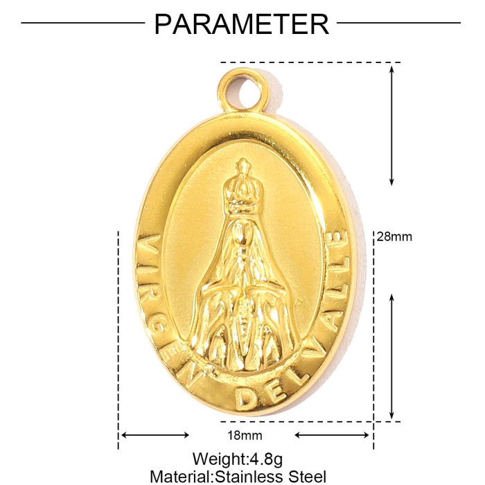 Fashion Retro Stainless Steel Holy Mother Angel DIY Charms Women The Virgin Mary Cross Necklace Pendants