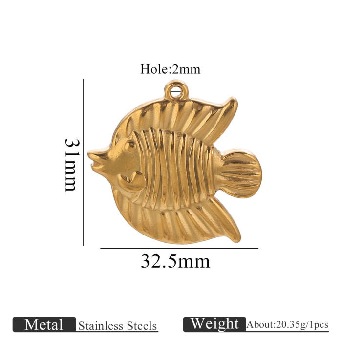 Stainless Steel Cast Fish Pendant Charm Summer Jewelry Connector Suitable for Women's Earrings and Necklaces DIY Wholesale
