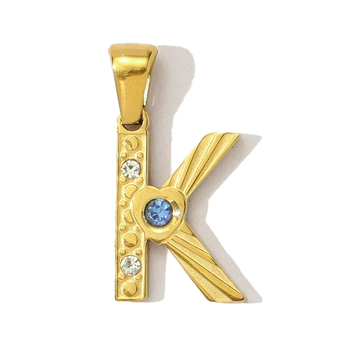 Stainless Steel Rhinestone Initial A-Z English Letter Diy Charm Women Capital Name Necklace Pendant Alphabet Jewelry