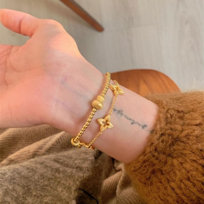 Old money wind ancient gold bracelet