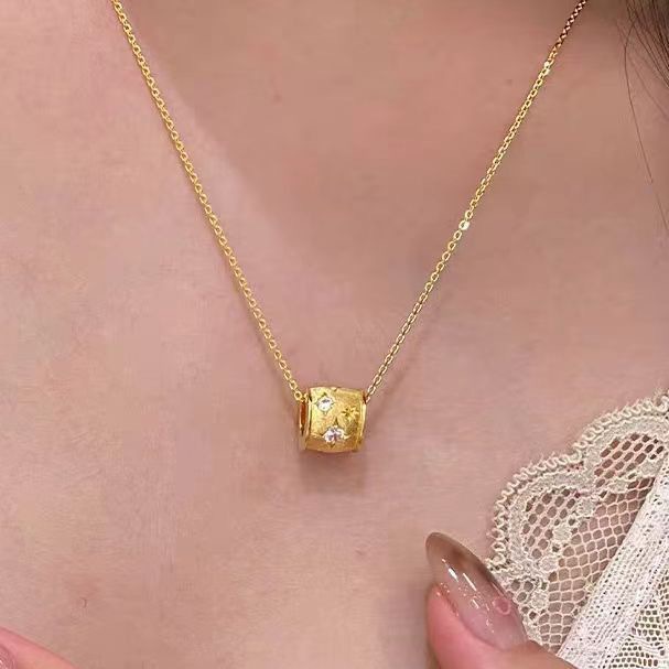 Golden drawn - wire waist - tube eight - pointed star necklace, vintage sweater chain4