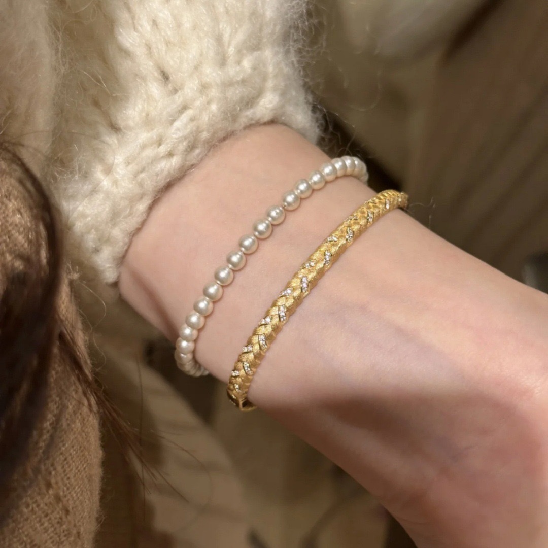 Italy~ vintage French brushed wheat ear woven bracelet women's niche design exquisite fashion high sense4