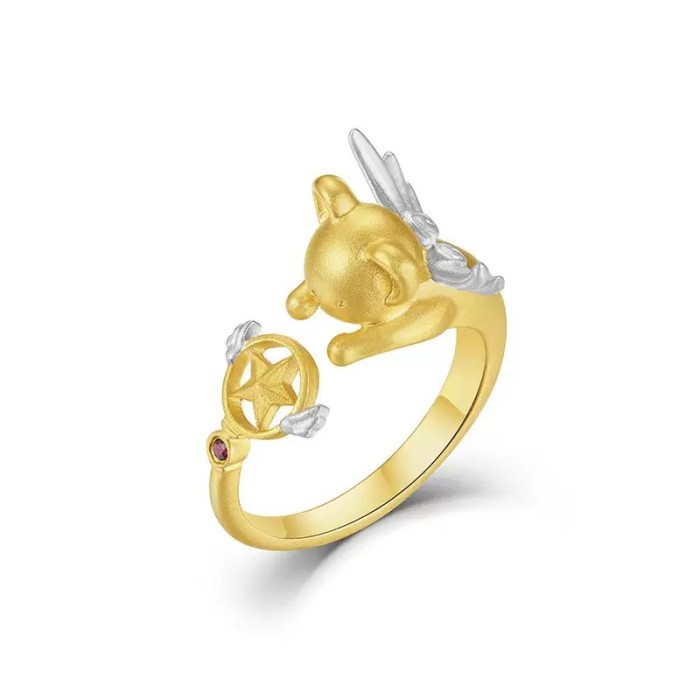 Popular cartoon ring female cute temperament commuter student open ring to give girlfriend girlfriend gift tide