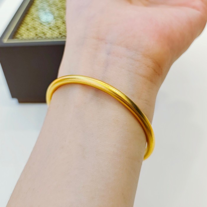 Vietnam Sand Gold Women's Bracelet Ancient Inheritance Bracelet Simulation Gold Bracelet Solid Plain Ring Douyin Elec...