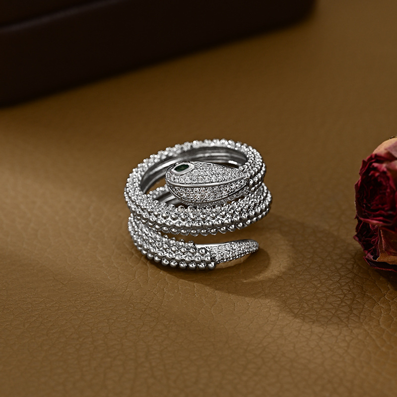 2025 New Snake Ring, Stylish, Exquisite, Versatile, Open-ended Adjustable Index Finger Ring, Elegant and Sophisticated2