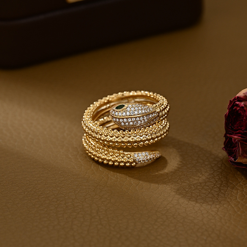 2025 New Snake Ring, Stylish, Exquisite, Versatile, Open-ended Adjustable Index Finger Ring, Elegant and Sophisticated3