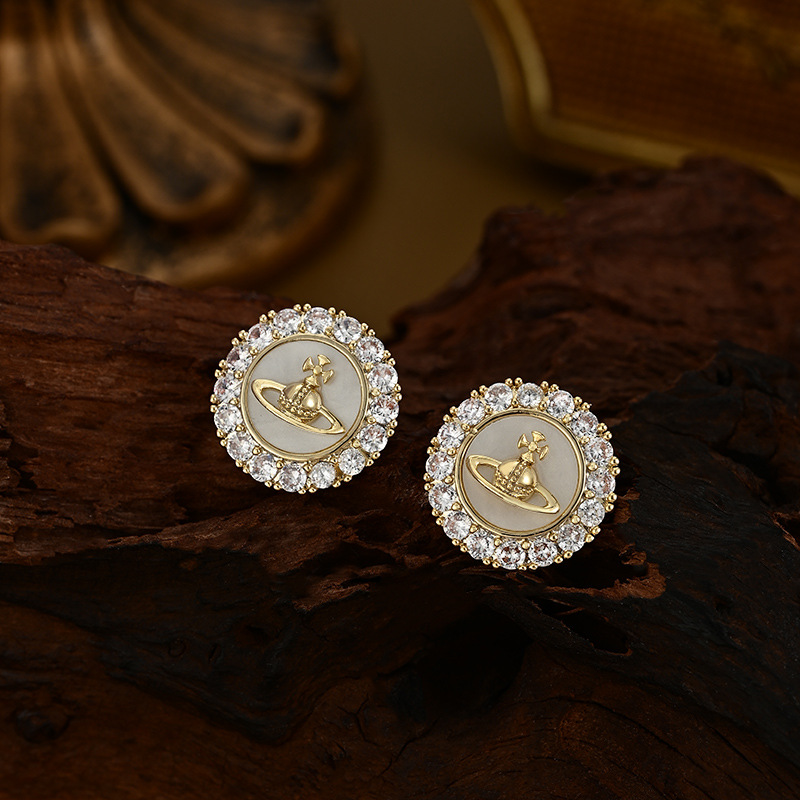 Designer and elegant ear accessories - versatile and niche planet - shaped round stud earrings. Factory - direct sales and wholesale2