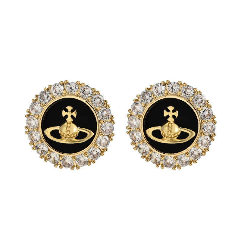 Designer and elegant ear accessories - versatile and niche planet - shaped round stud earrings. Factory - direct sales and wholesale4