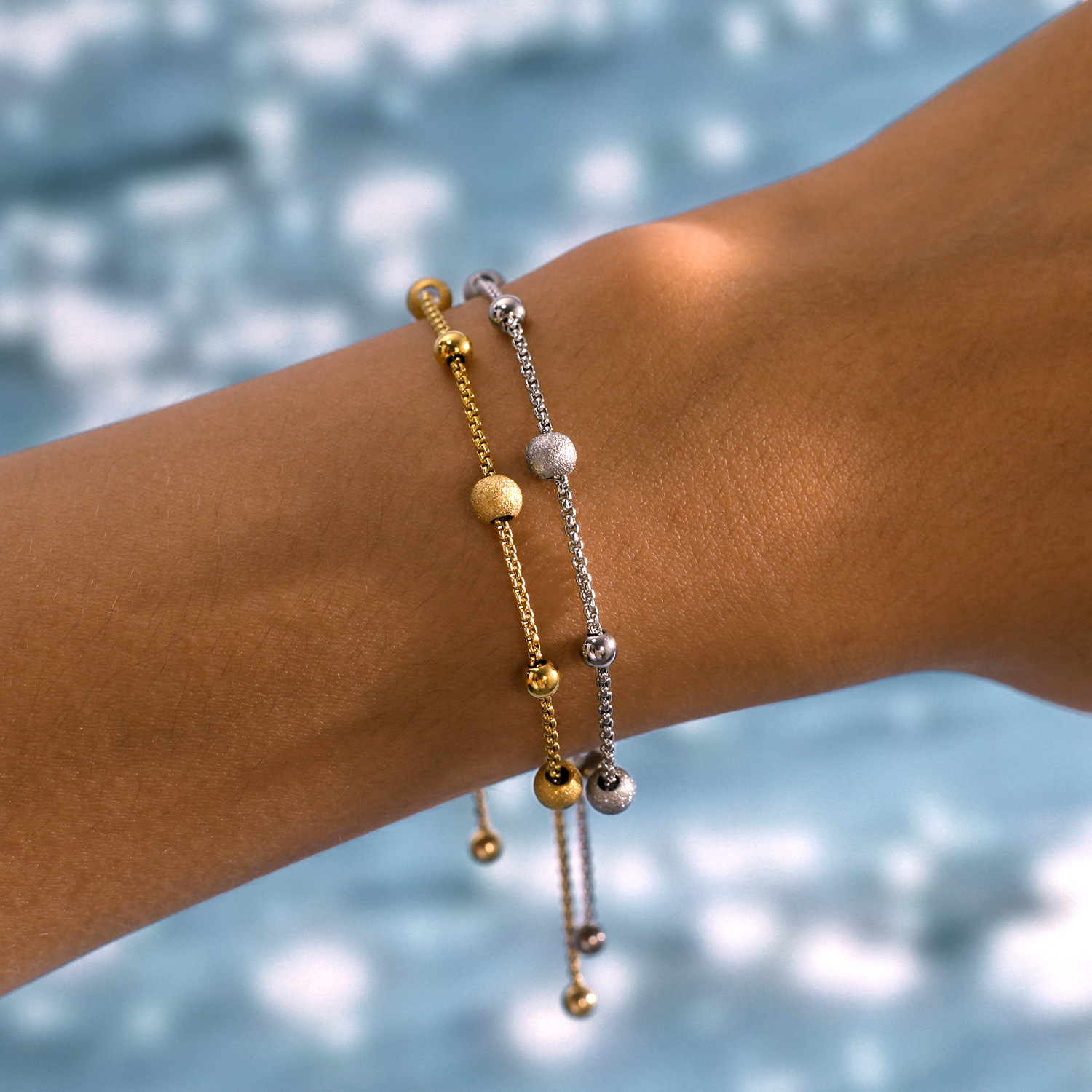 Wholesale Jewelry Hong Kong Style Simple Fashion Titanium Steel Pearl Chain Bracelet Versatile Adjustable Beads Women's Bracelet