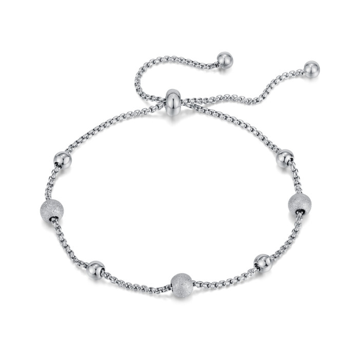 Wholesale Jewelry Hong Kong Style Simple Fashion Titanium Steel Pearl Chain Bracelet Versatile Adjustable Beads Women...