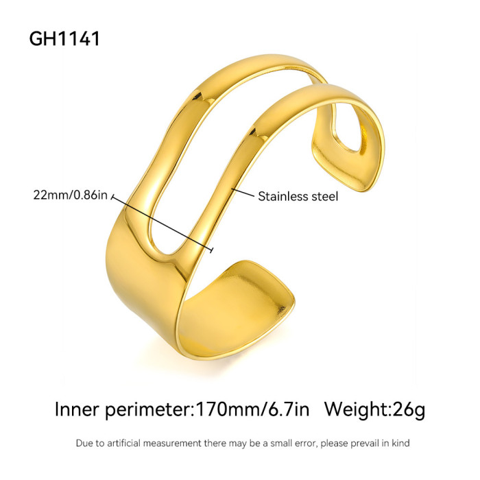 INS Style Retro Bracelet for Women Stainless Steel Personality Simple Versatile Hollow Open Titanium Steel Jewelry Wholesale