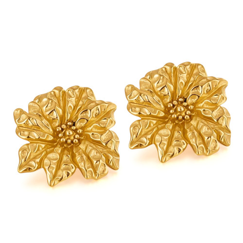 Earrings for Women Stainless Steel Vintage Elegant Versatile High-end Flower Titanium Steel Ear Jewelry Wholesale